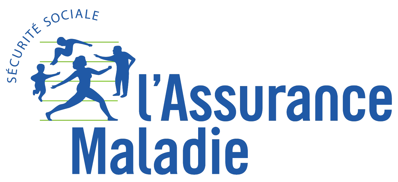 Logo de la CPAM (Caisse Primaire d'Assurance Maladie) et des documents médicaux